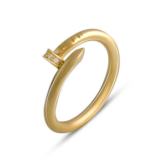 Золотое кольцо с фианитами 0.09ct