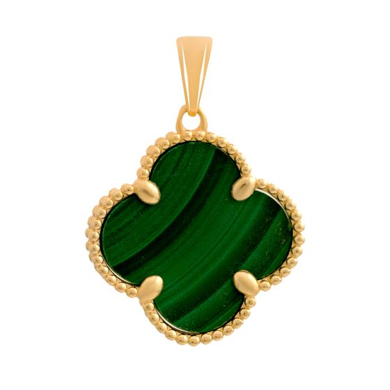 Золотая подвеска с малахитом