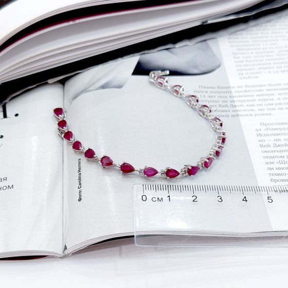 Срібний браслет з рубіном 10.543ct