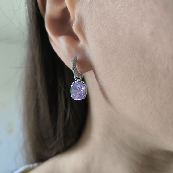 Серебряные серьги с фианитами