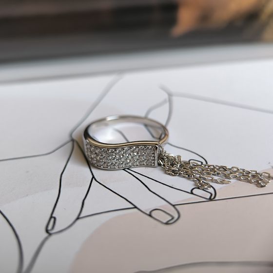 Silver Ring with Fianites