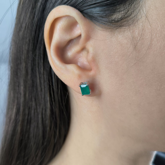 Серебряные серьги с агатом 1.85ct