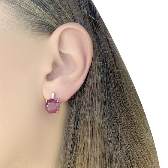 Серебряные серьги с рубином 3.113ct