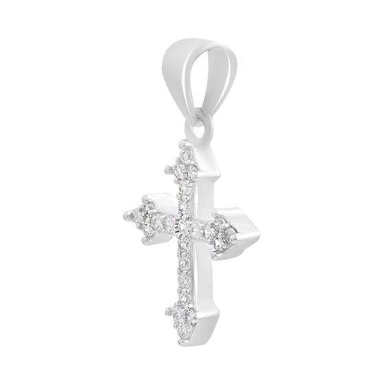 Серебряный крестик с фианитами