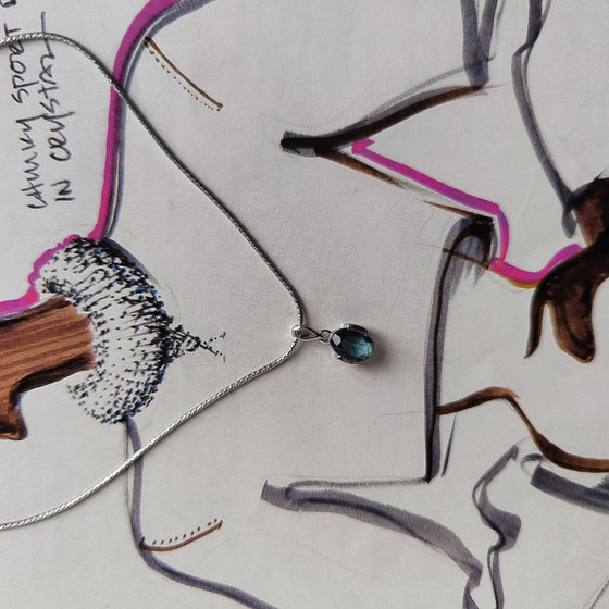 Серебряная подвеска с топазом Лондон Блю 0.825ct