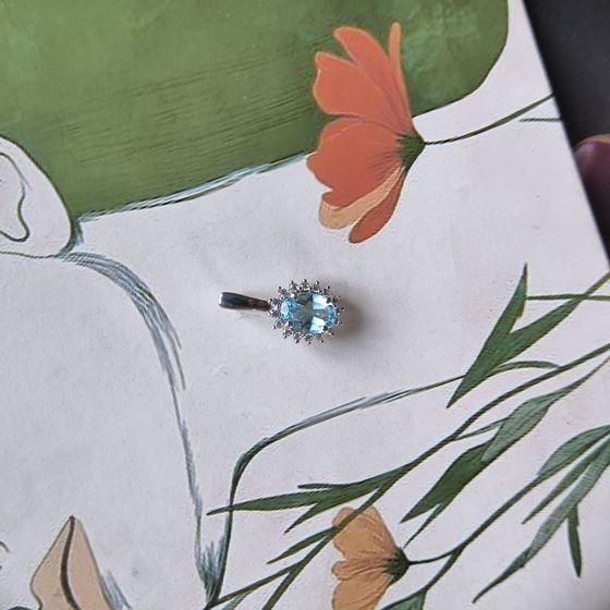 Серебряная подвеска с топазом 1.079ct