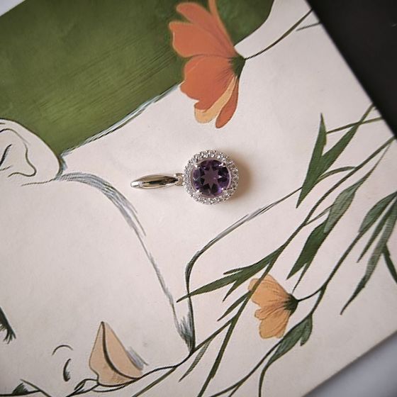 Серебряная подвеска с аметистом 2.104ct