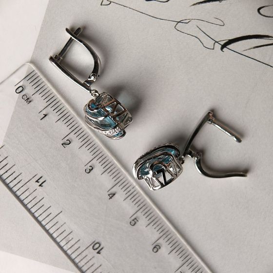 Срібні сережки з топазом 11.96ct