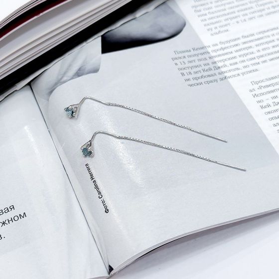 Серебряные серьги с топазом Лондон Блю 0.377ct