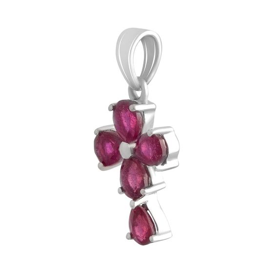 Срібний хрестик з рубіном 2.26ct