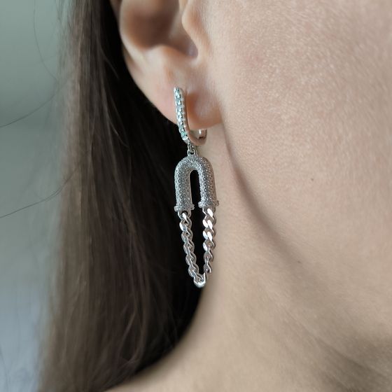 Silver Earrings with Fianites