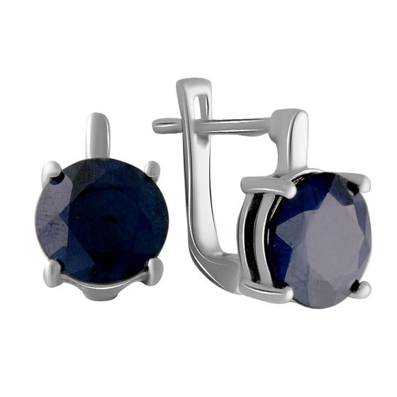 Серебряные серьги с сапфиром 6.025ct
