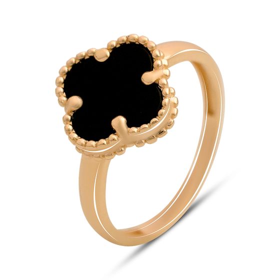 Золоте кільце з оніксом