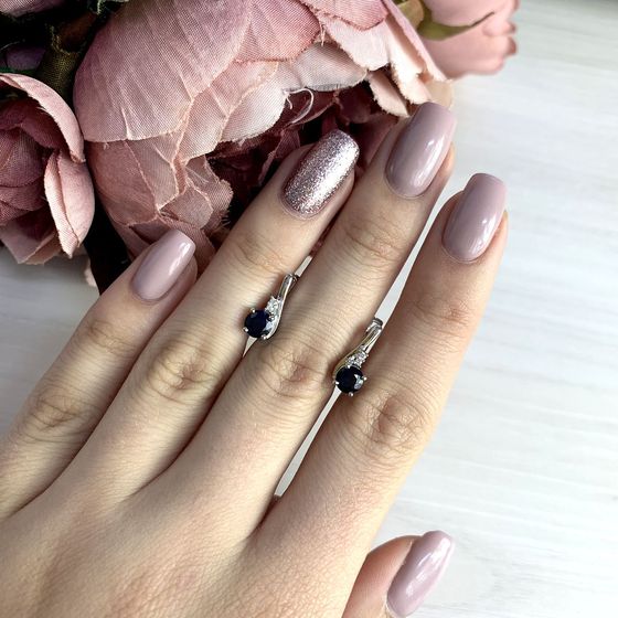 Серебряные серьги с сапфиром 1.294ct