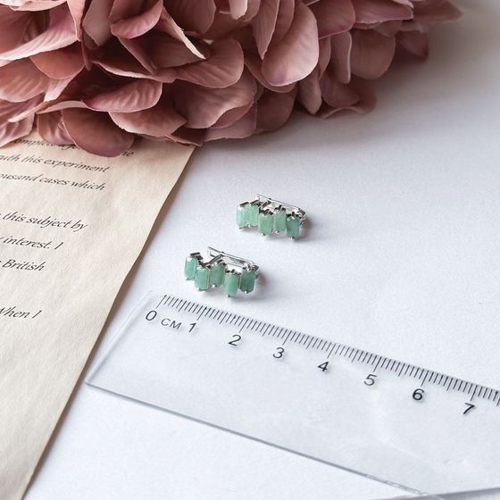 Срібні сережки зі смарагдом 2.55ct