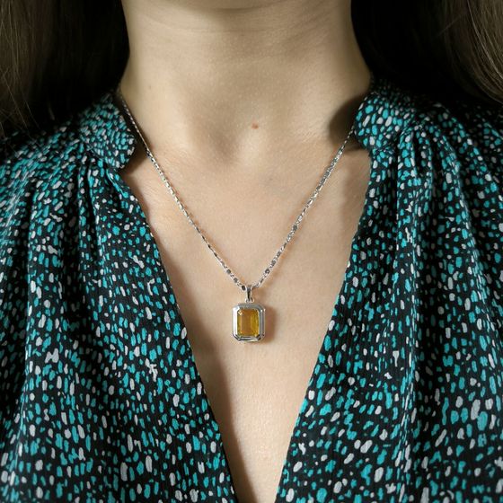 Срібна підвіска з цитрином nano 3ct