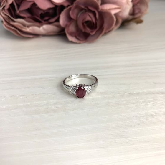 Серебряное кольцо с рубином 1.159ct