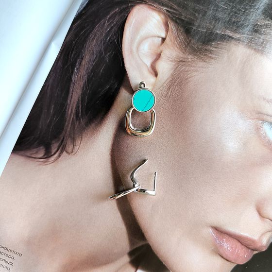Silver earrings with turquoise