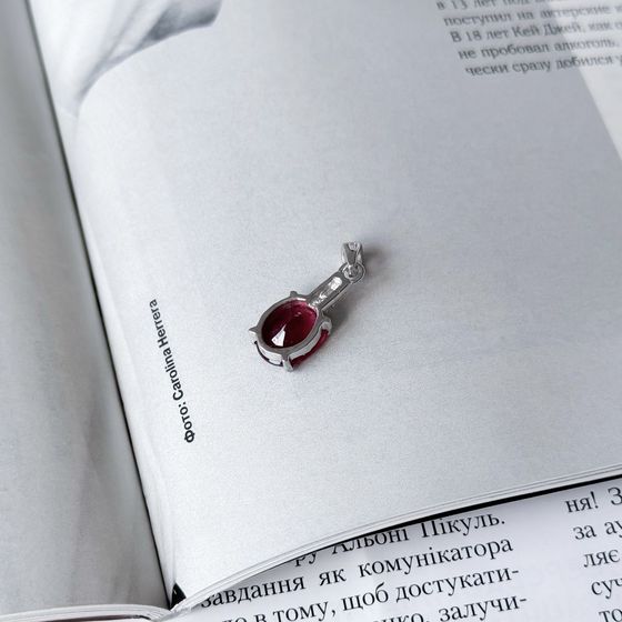 Серебряная подвеска с рубином 3.708ct