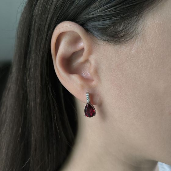 Серебряные серьги с гранатом nano 3.542ct