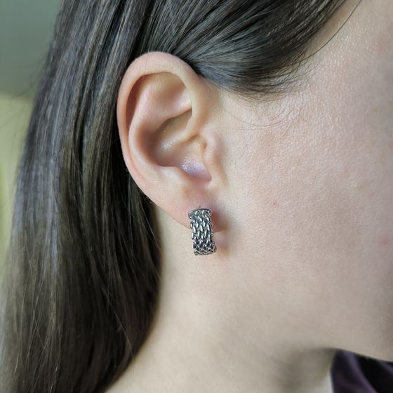 Silver earrings without stones