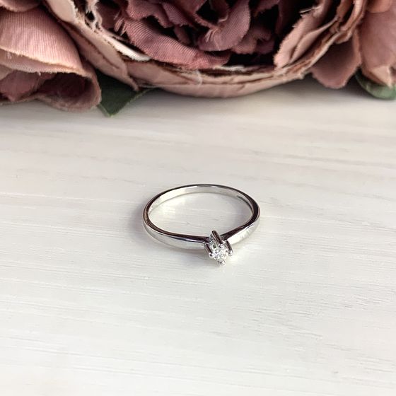 Золота каблучка з діамантом 0.08ct