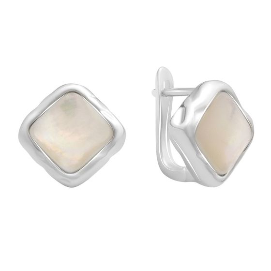 Silver earrings with mother-of-pearl