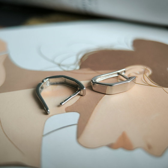 Silver earrings without stones