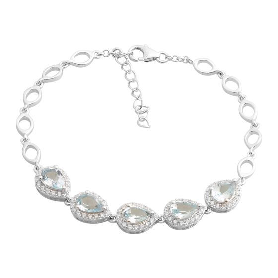 Серебряный браслет с топазом 5.628ct