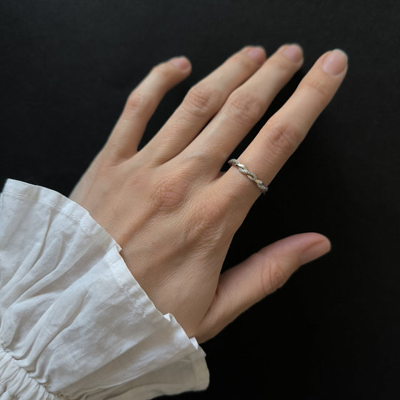 Silver ring with cubic zirconia