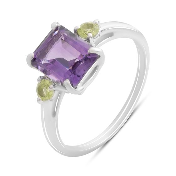 Sterling silver ring with 2.558ct amethyst,