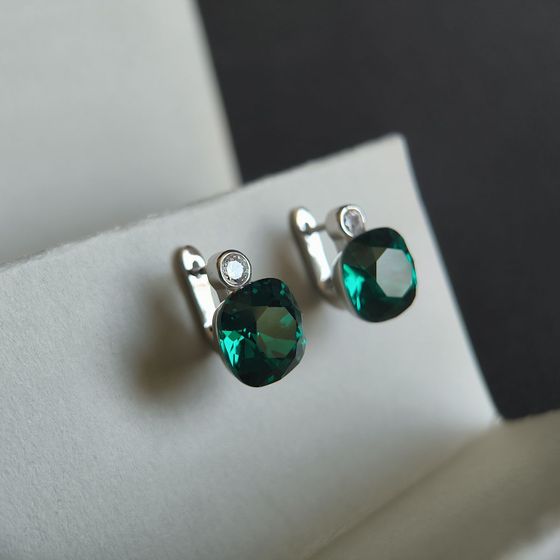 Silver Earrings with Fianites