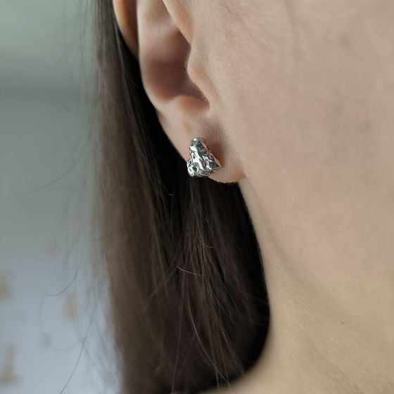 Silver earrings without stones