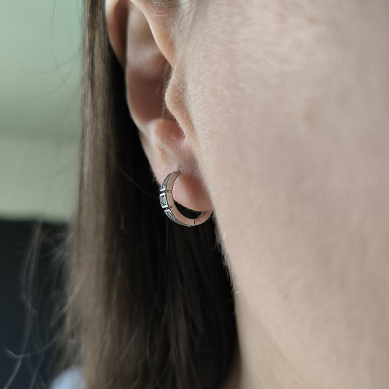 Silver earrings with cubic zirconia