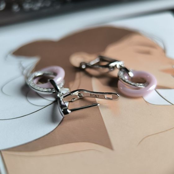 Серебряные серьги с керамикой