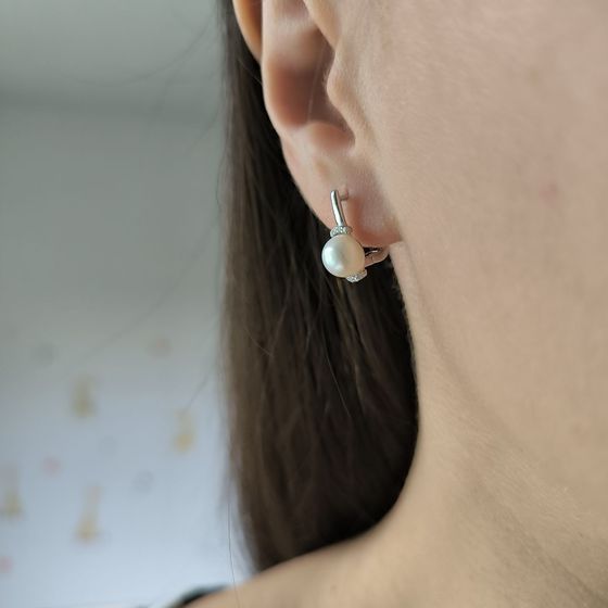 Серебряные серьги с жемчугом