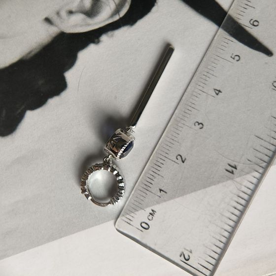 Silver earrings with sapphire nano 1.86ct