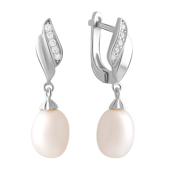Silver earrings with pearls 6.5ct