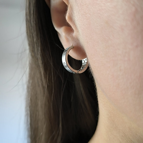 Silver earrings without stones