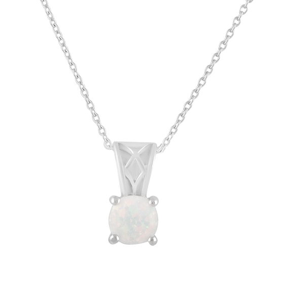 Silver necklace with opal 0.425ct