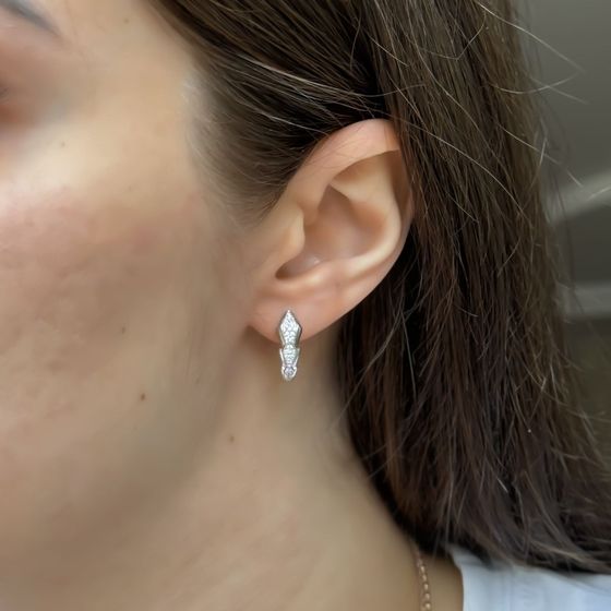Silver Earrings with Fianites