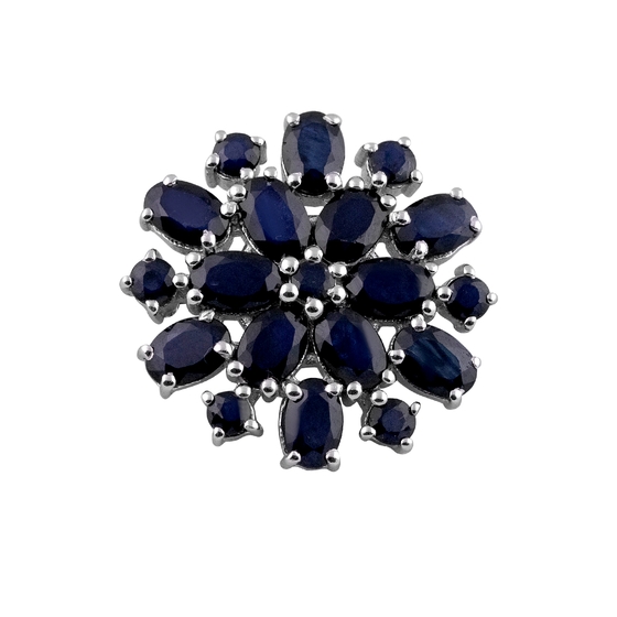 Серебряная брошка с сапфиром 8.063ct