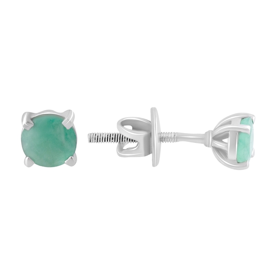 Серебряные серьги с изумрудом 0.89ct