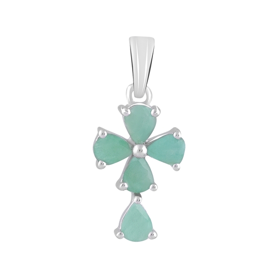 Срібний хрестик зі смарагдом 1.385ct