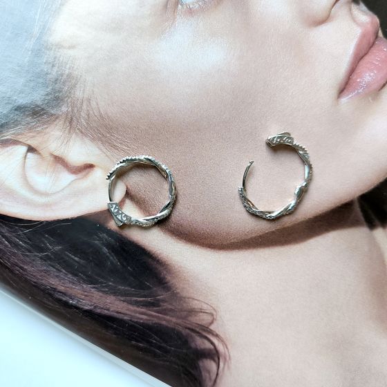 Silver Earrings with Fianites