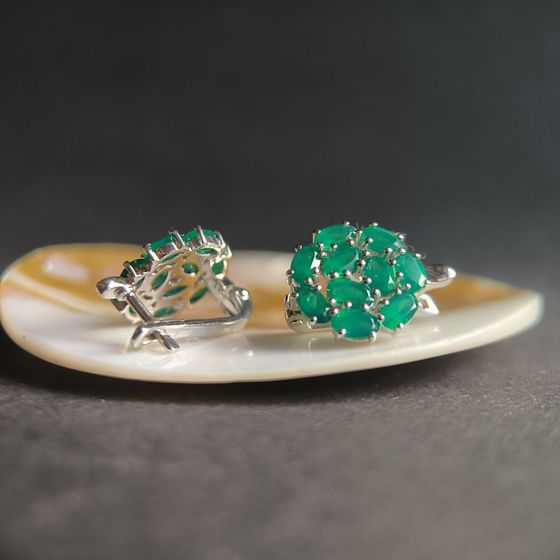 Серебряные серьги с агатом 4.27ct