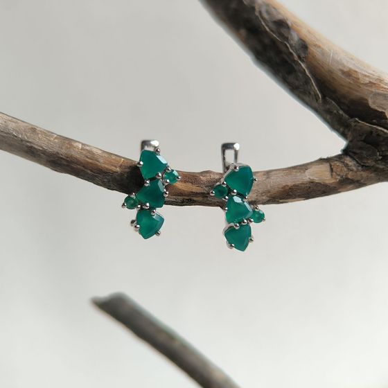 Серебряные серьги с агатом 1.416ct