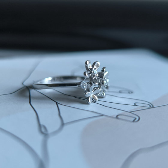 Серебряное кольцо с фианитами