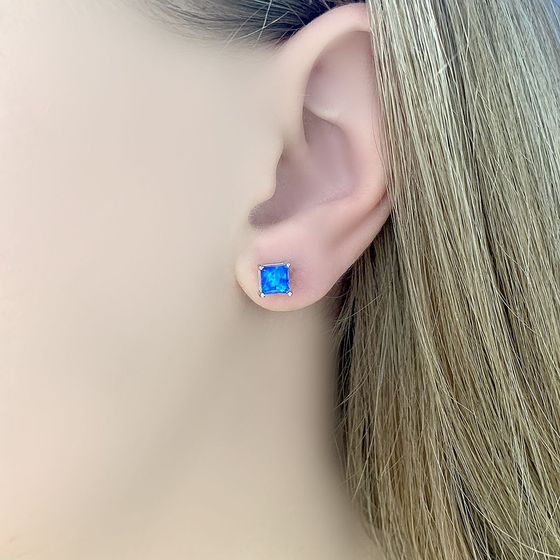 Серебряные серьги с опалом 0.618ct