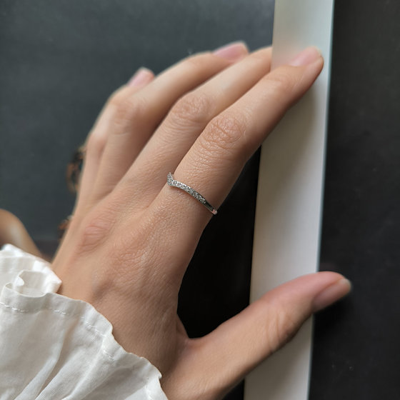 Silver ring with cubic zirconia